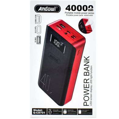 Power Bank Andowl 40000 mAh Fast Charging Q-CD701 Black