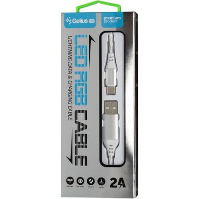 USB Cable Gelius Pro LED RGB GP-UC06c Type-C (Silver)