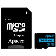 Карта памяти microSDXC 128Gb Apacer V30 (R100Mb/s)(Class 10)(UHS-1 U3) + Adapter SD