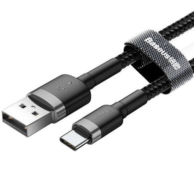 Baseus Сafule Cable USB For Type-C 2A 2M Gray+Black (CATKLF-CG1)