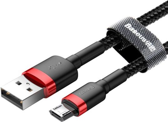 Baseus Cafule Cable USB For Micro 2.4A 2M Red+Black (CAMKLF-C91)