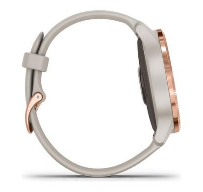 Garmin Venu Rose Gold Stainless Steel Bezel W. Light Sand And Silicone B. (010-02173-23/22/21) (OFFICIAL REFURBISHED)