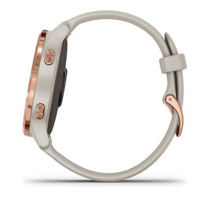 Garmin Venu Rose Gold Stainless Steel Bezel W. Light Sand And Silicone B. (010-02173-23/22/21) (OFFICIAL REFURBISHED)