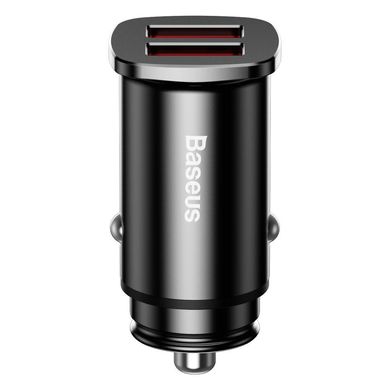 Baseus USB Car Charger Square Metal Quick Charger 3.0 2xUSB 30W Black (CCALL-DS01)