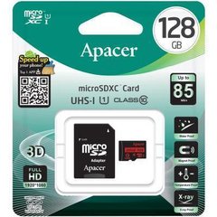 Apacer 128 GB microSDXC Class 10 UHS-I R85 + SD adapter AP128GMCSX10U5-R