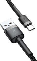 Baseus USB Cabel to USB-C Cafule 1m Grey/Black (CATKLF-BG1)