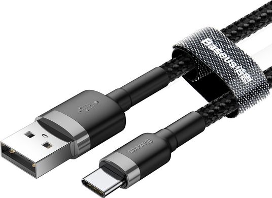 Baseus USB Cabel to USB-C Cafule 1m Grey/Black (CATKLF-BG1)
