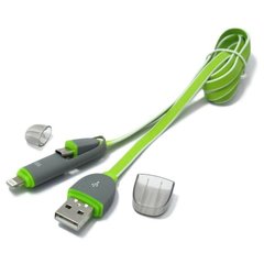USB Кабель 2in1 iPhone/MicroUSB Silver-Green