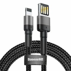 Baseus Cafule Cable special edition USB For iP 2.4A 1м Grey+Black (CALKLF-GG1)