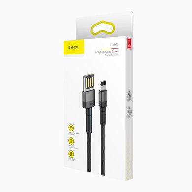 Baseus Cafule Cable special edition USB For iP 2.4A 1м Grey+Black (CALKLF-GG1)