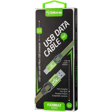USB Cable Gelius Pro Flexible 2 GP-UC07m MicroUSB (Black)