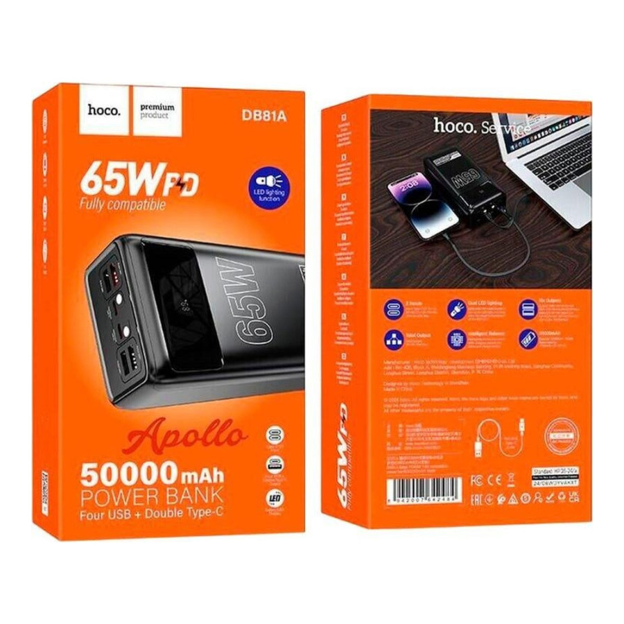 Hoco DB81A Apollo 50000mAh 65W Black