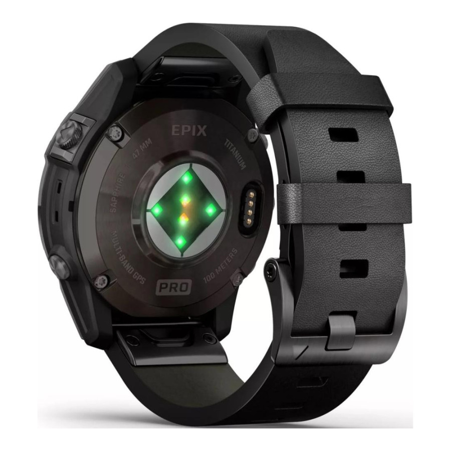 Garmin Epix Pro Gen 2 Sapphire 47mm Carbon G. DLC Tit. with B. Leather Band (010-02803-30)