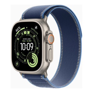 Apple Watch Ultra 3 GPS + Cellular 49mm Natural Tit. Case w. Blue/Bright Blue Trail Loop - S/M (MEWR4)