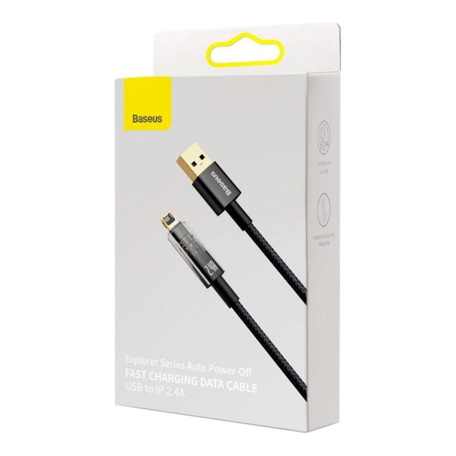 Baseus Explorer Series Intelligent Power-Off Lightning Cable 1m Black (CATS000401)