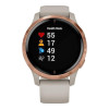Garmin Venu Rose Gold Stainless Steel Bezel W. Light Sand And Silicone B. (010-02173-23/22/21) (OFFICIAL REFURBISHED)