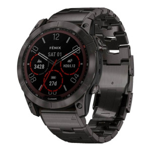 Garmin Fenix 7X Sapphire Solar C. Grey DLC Titanium w. Carbon Grey DLC Vented T. Band (010-02541-27)