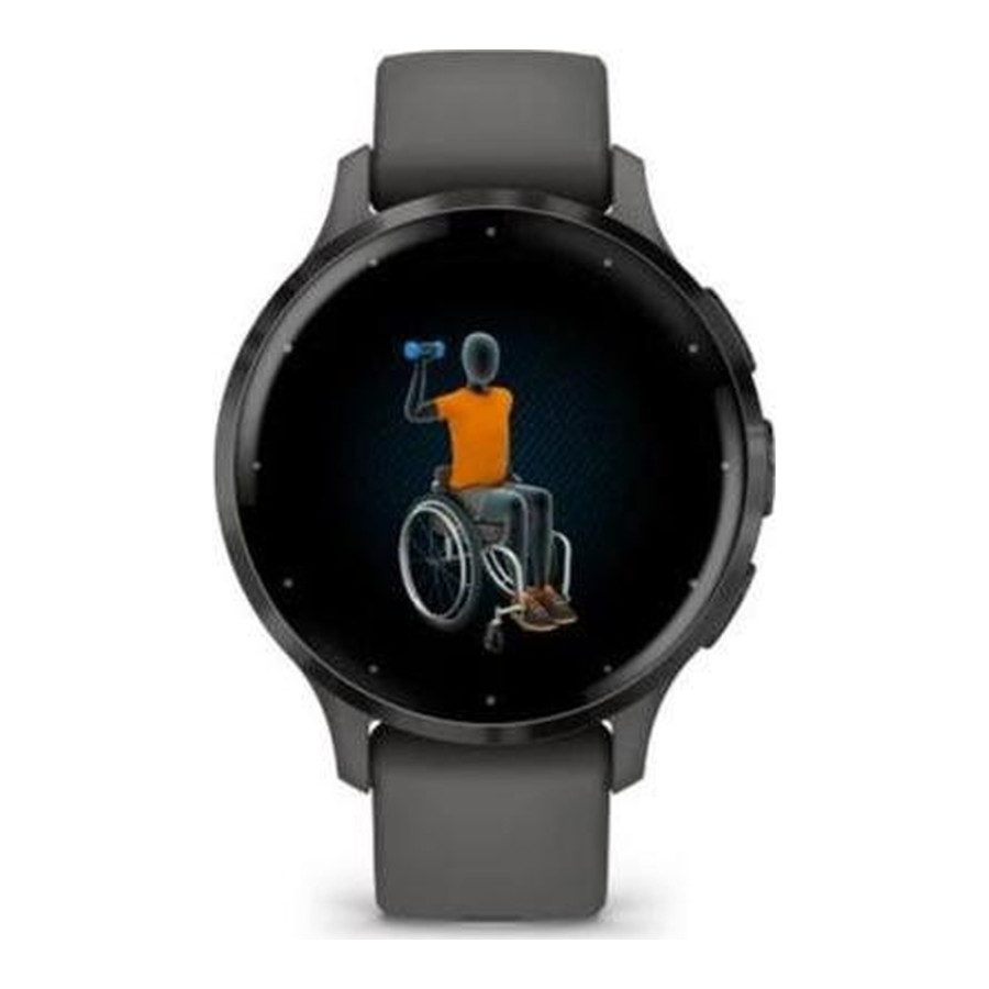Garmin Venu 3S Slate S. Steel Bezel w. Pebble Gray Case and S. Band (010-02785-00/50)