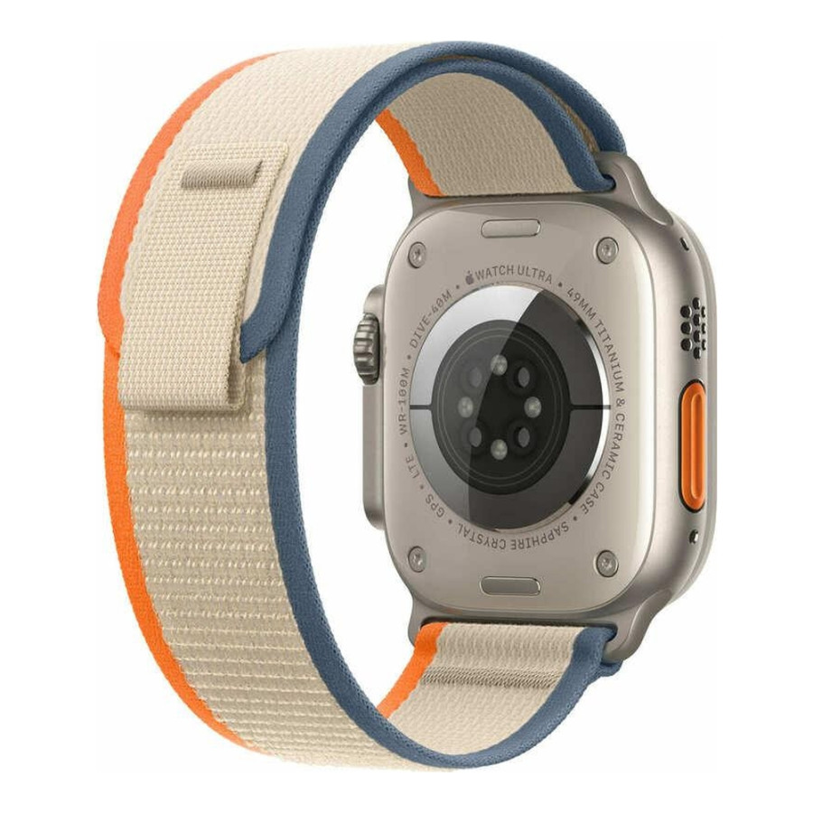 Apple Watch Ultra 2 GPS + Cellular 49mm Titanium Case with Orange/Beige Trail Loop - S/M (MRF13)