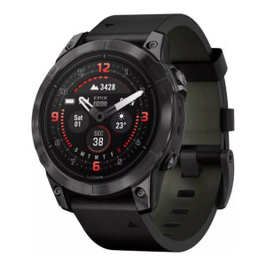 Garmin Epix Pro Gen 2 Sapphire 47mm Carbon G. DLC Tit. with B. Leather Band (010-02803-30)