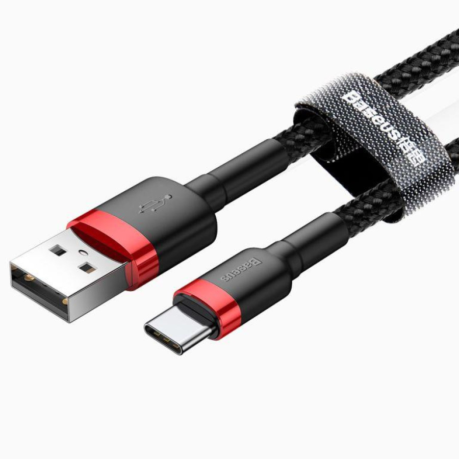 Baseus Cafule Cable USB For Type-C 3A 1M Red+Black (CATKLF-B91)
