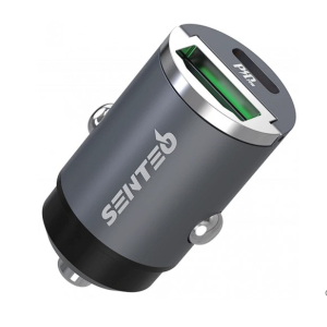 SENTEO Q-01 USB + USB-C PD/QC 20W 3A grey