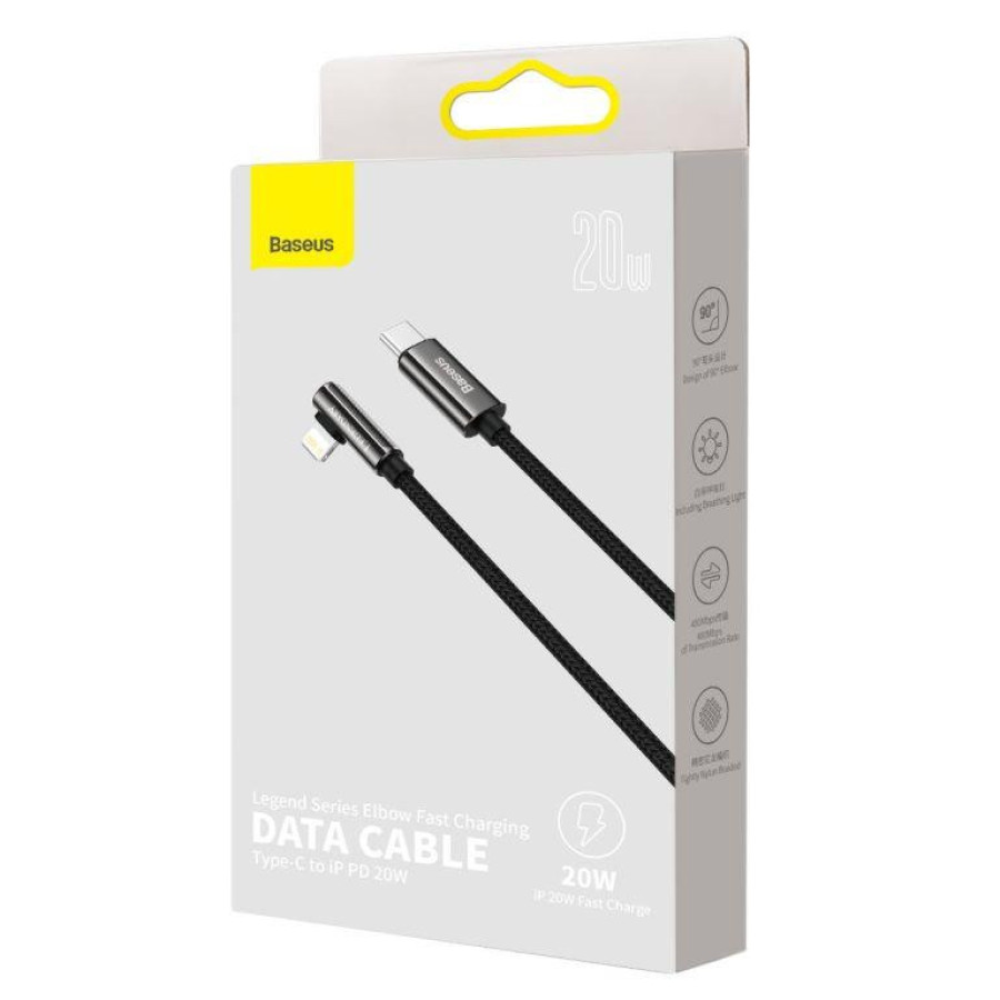 Baseus Legend Series Elbow Fast Charging Data Cable USB to Ligtning 1m Black (CATLCS-01)