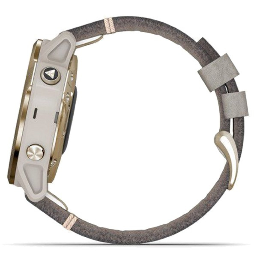 Garmin Fenix 6S Pro Sapphire Light Gold with Shale Grey Leather Band (010-02159-40)
