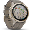 Garmin Fenix 6S Pro Sapphire Light Gold with Shale Grey Leather Band (010-02159-40)