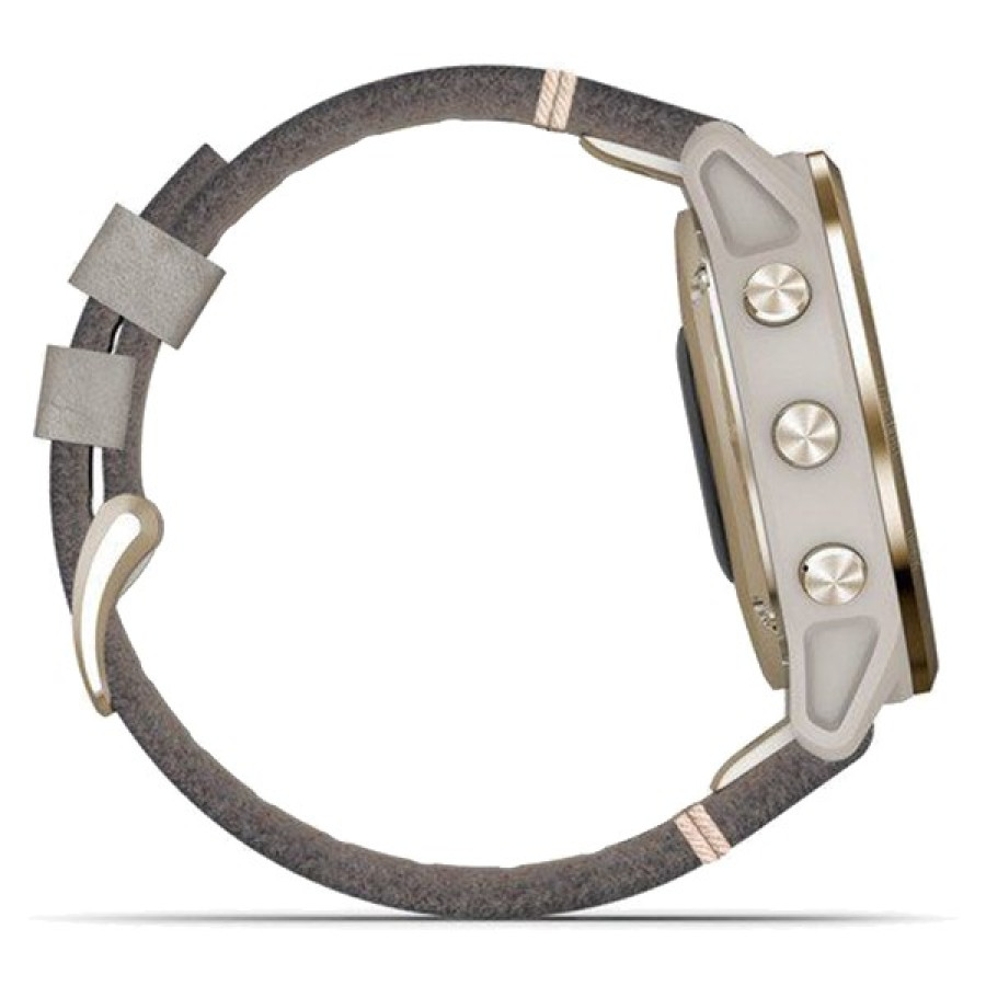 Garmin Fenix 6S Pro Sapphire Light Gold with Shale Grey Leather Band (010-02159-40)