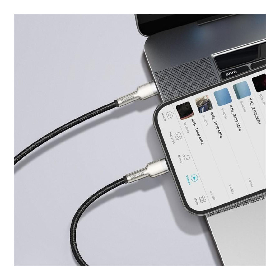 Baseus Lightning to USB Type-C Cafule Metal Data Cable PD 2m Black (CATLJK-B01)