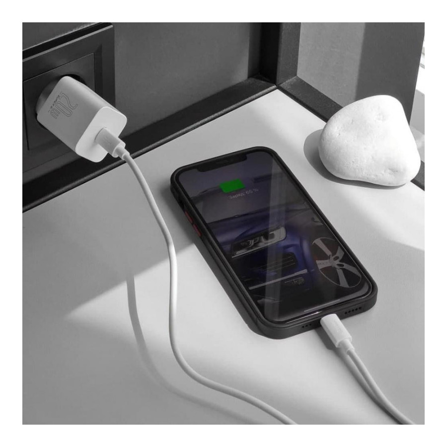 Baseus Super Silicone PD Charger 20W Type-C White (CCSUP-B02)