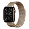 Apple Watch Series 11 GPS + Cellular 46mm Gold Tit. Case w. Gold Milanese Loop - S/M (MFD74)