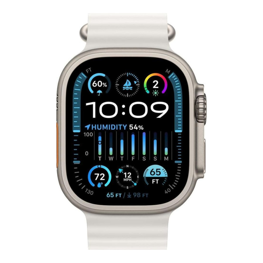 Apple Watch Ultra 2 GPS + Cellular 49mm Titanium Case with White Ocean Band (MREJ3)