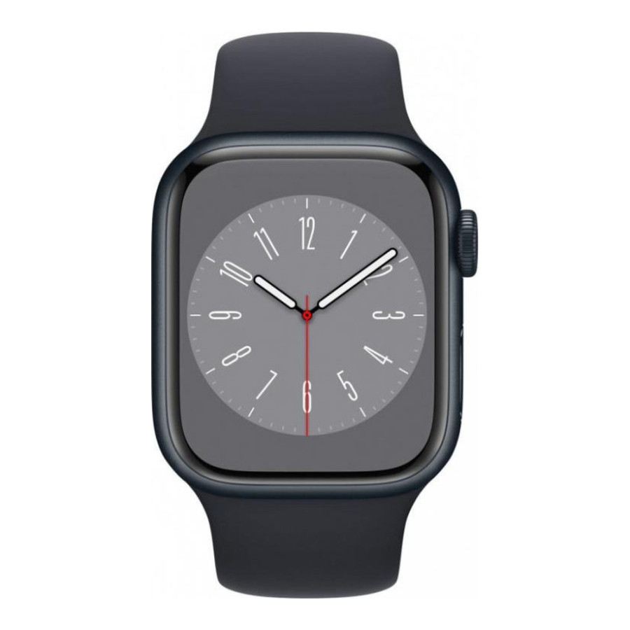 Apple Watch Series 8 GPS 41mm Midnight Aluminum Case w. Midnight Sport Band - Size S/M (MNU73/MNPC3)