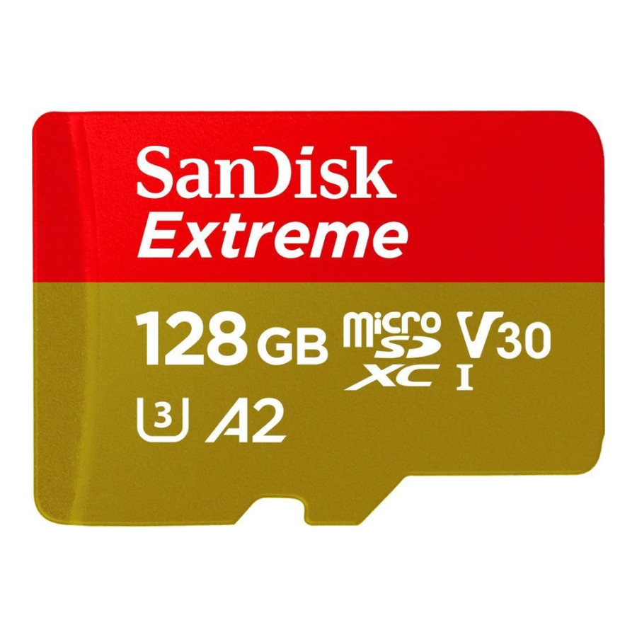 SanDisk 128 GB microSDXC UHS-I U3 V30 A2 Extreme (SDSQXAA-128G-GN6MN)