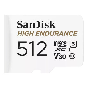SanDisk 512 GB microSDXC High Endurance UHS-I U3 V30 + SD adapter (SDSQQNR-512G-GN6IA)