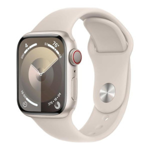 Apple Watch Series 9 GPS + Cellular 41mm Starlight Alu. Case w. Starlight Sport Band - S/M (MRHN3)