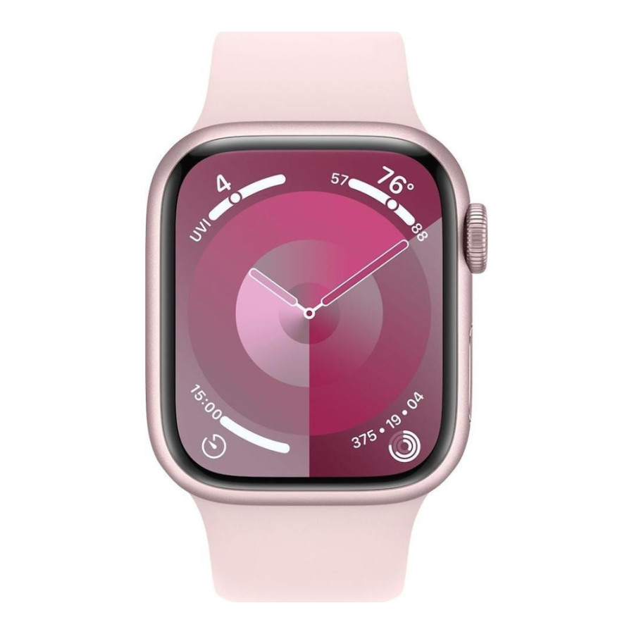 Apple Watch Series 9 GPS 45mm Pink Aluminum Case w. Light Pink Sport Band - M/L (MR9H3)