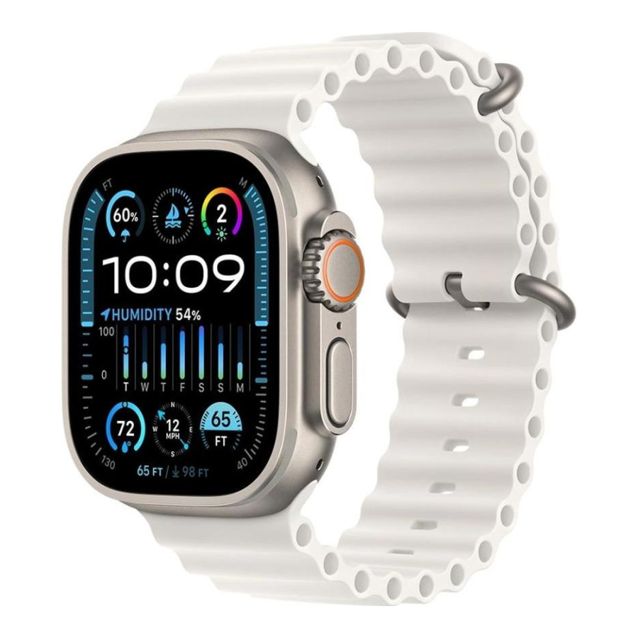 Apple Watch Ultra 2 GPS + Cellular 49mm Titanium Case with White Ocean Band (MREJ3)
