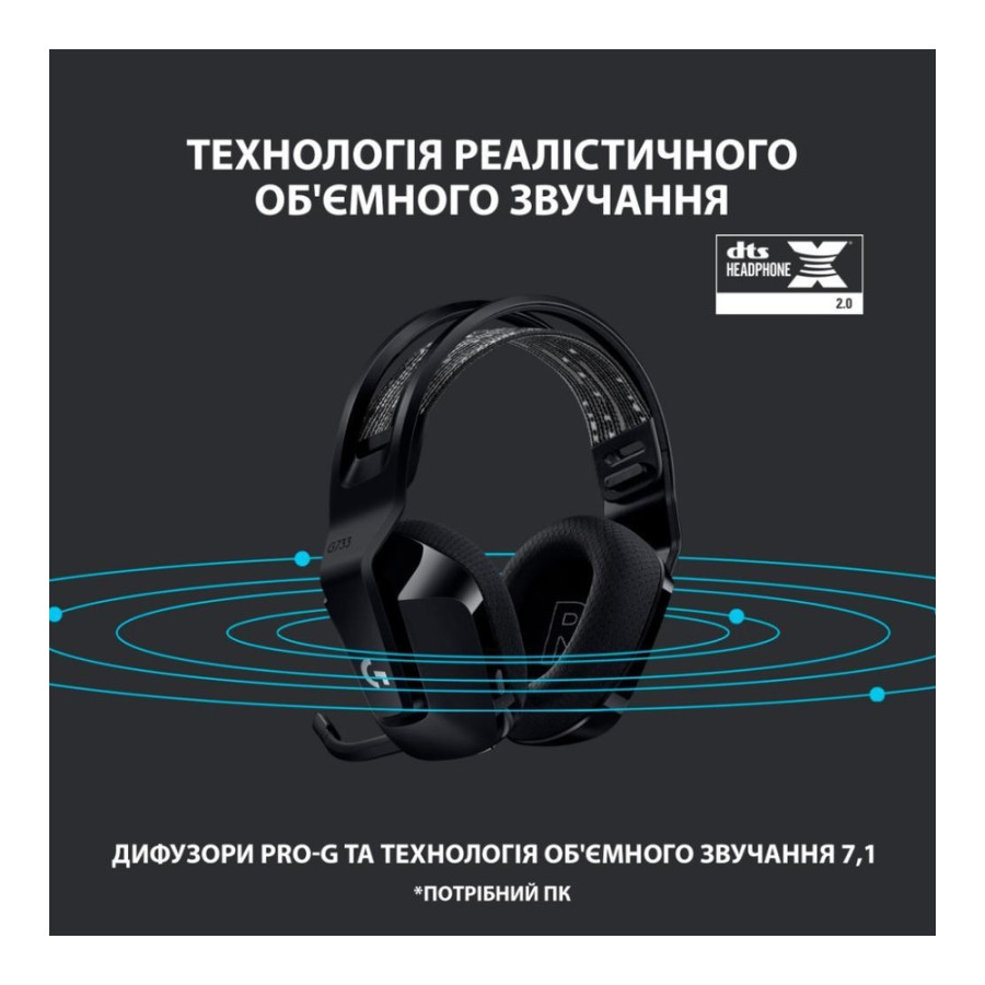 Logitech G733 Lightspeed Wireless RGB Black (981-000864, 981-000867)