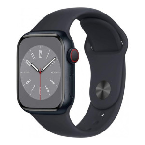 Apple Watch Series 8 GPS 41mm Midnight Aluminum Case w. Midnight Sport Band - Size S/M (MNU73/MNPC3)