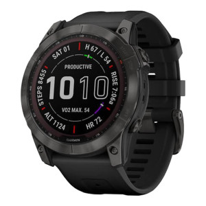 Garmin Fenix 7X Sapphire Solar Carbon Gray DLC Titanium with Black Band (010-02541-10/11/34)