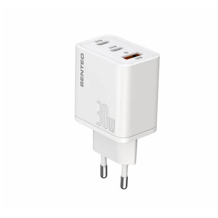 SENTEO Z-17 USB+2USB-C 3A GaN PD 30W white