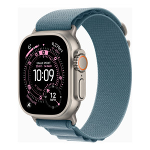 Apple Watch Ultra 3 GPS + Cellular 49mm Natural Tit. Case w. Light Blue Alpine Loop - Medium (MEWM4)