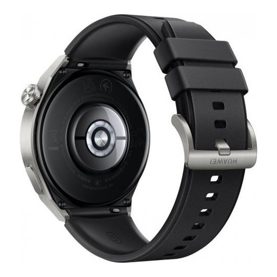 Huawei Watch GT 3 Pro 46 mm Sport Light Titanium Case Black Fluoroelastomer Strap (ODN-B19)
