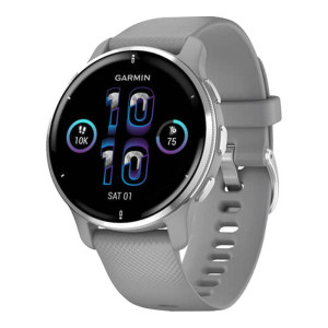 Garmin Venu 2 Plus Silver S. Steel Bezel w. Powder G. Case and S. Band (010-02496-00/10)