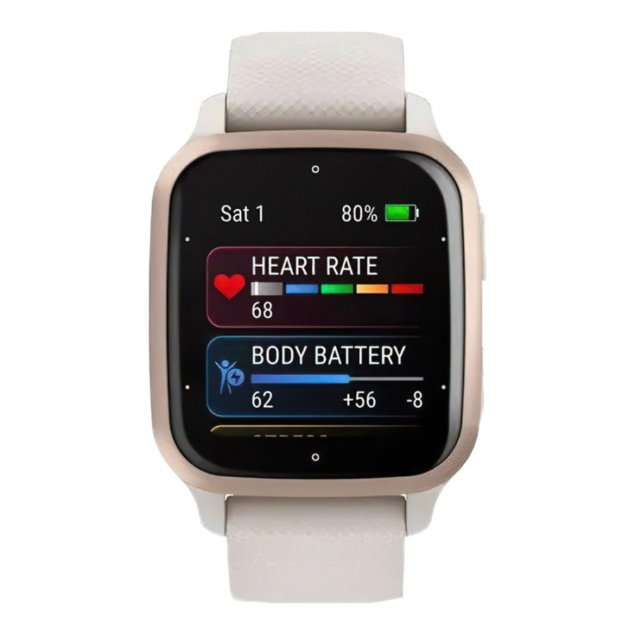 Garmin Venu Sq 2 – Music Edition Peach Gold Al. Bezel w. Ivory Case and S. Band (010-02700-01/11/81)
