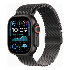 Apple Watch Ultra 2 GPS + Cellular 49mm Black Titanium Case w. Black Titanium Milanese Loop - L (MX5V3)