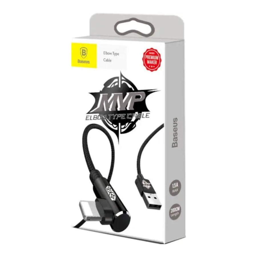Baseus MVP Elbow Type Cable USB For IP 2A 1M Black (CALMVP-01)
